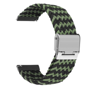 Black Green Braided Nylon Watch Band