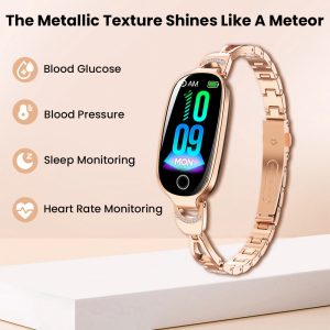Blood Sugar Blood Pressure Monitoring Luxury Diamond Design Fashion Smartwatch