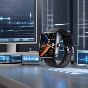 Likron-f57l  Blood Sugar & Heart Rate Measurement Watch - Black