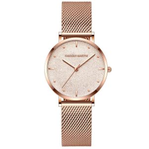 Ultra-thin Stainless Steel Mesh Band Wristwatch For Women