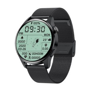 Likron Watch3pro Smart Watch with Bluetooth Call & NFC | Fitness Tracker | Heart Rate Monitor | 1.43" AMOLED Display - Black Miran Steel