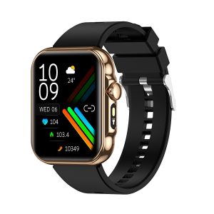 Likron HDT11 Smart Watch: Bluetooth Call, Music, Voice Assistant, Sleep Tracker, Flashlight, Smart Bracelet - Gold plate vinyl