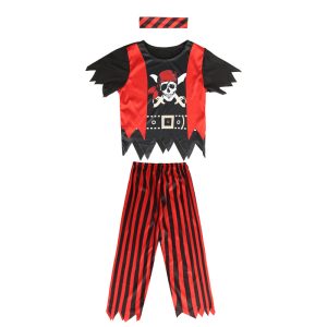 Kids Pirate Costume Set with Telescope, Sword, Eye Patch & Map | Boys Pirate Dress Up | Polyester | Ages 3-10 - 01