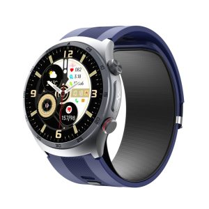 Likron S25 Smartwatch: Air Pump BP, Blood Sugar, SpO2, HR Monitor, Bluetooth Call, Fitness Tracker - Blue tape