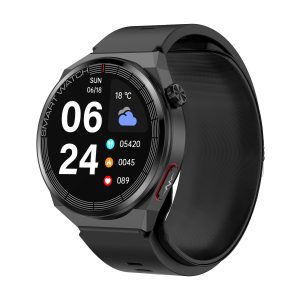 Likron S22 Smart Watch | Accurate Blood Pressure Monitor | ECG Health Tracking | Air Pump Technology | Health Smartwatch - Blue Rubber Strap