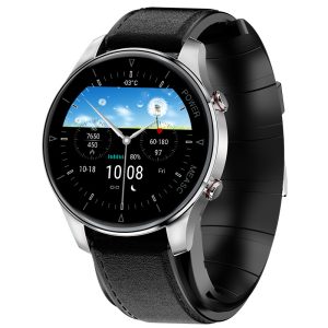 Likron P50 Smartwatch | Heart Rate, Blood Oxygen, BP, Blood Sugar, Temp | Bluetooth Call, Step Counter, Social Entertainment - Silver Dial Black TPU Strap