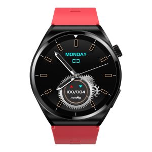 Likron S22 Smart Watch | Accurate Blood Pressure Monitor | ECG Health Tracking | Air Pump Technology | Health Smartwatch - Red Rubber Strap