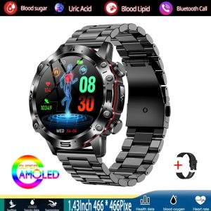 Likron ET482 Smartwatch | AMOLED HD Screen | Bluetooth Call | Multi-Sport Modes | Alarm Clock | Fitness Tracker