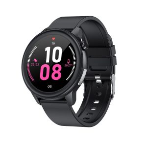 Likron E80 Smart Watch: Body Temp, ECG, HR, BP, O2 Monitor, Multi-sport Bracelet, Information Reminder - Black tape
