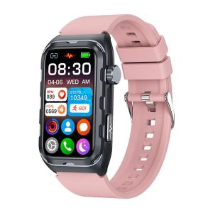 Likron TK79 Smartwatch | Pulse Physiotherapy 5 Internal Organs Detection | Multi-motion Mode | Smart Call Reminder | GPS | Waterproof - pink