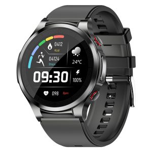 Likron W11 Smart Watch: ECG, Body Temp, HR, Blood Oxygen Monitor, Health Tracker, Call Function - Black Dial Black Tape