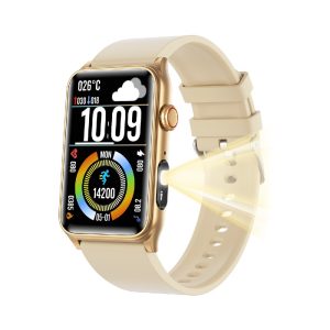 Likron GE50 Smart Bracelet: Blood Sugar, HRV, ECG, Micro-physical Exam, Flashlight Smart Watch - G50 Beige Tape