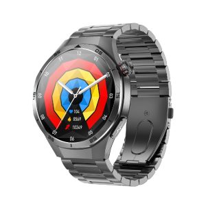 Likron Et456 Smart Watch AMOLED, Bluetooth Call, ECG, NFC Access Control, Alipay, Fitness Tracker Bracelet - Black three steel strap