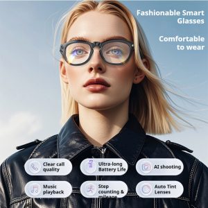 Likron GS380 Smart Glasses | 200W HD Camera | Bluetooth | Music Playback | Video Recording | Wearable Tech