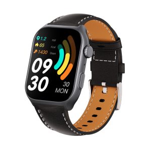 Likron GTS7 Pro Smartwatch | Heart Rate & Blood Oxygen Monitor | Sports Tracker | Full Skin Tone Detection | Fitness Bracelet - GTS7Pro leather black