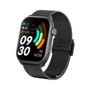 Likron GTS7 Pro Smartwatch | Heart Rate & Blood Oxygen Monitor | Sports Tracker | Full Skin Tone Detection | Fitness Bracelet - GTS7Pro Milanese Black (Steel Strap)