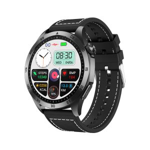 Likron ET485 Smartwatch | ECG, Bluetooth Call, AMOLED Display | Micro-physical Examination, Emotional Function Tracking - Nylon black