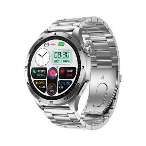 Likron ET485 Smartwatch | ECG, Bluetooth Call, AMOLED Display | Micro-physical Examination, Emotional Function Tracking - Three silver steels