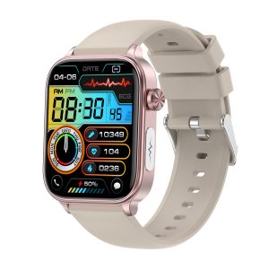 Likron ET570 Smartwatch ECG, Bluetooth Call, Uric Acid, Blood Lipid, Blood Sugar Monitor, Micro-physical Exam - Silicone beige