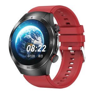 Likron E800 ECG Blood Pressure Monitor | Heart Rate, Blood Oxygen, Uric Acid, Blood Lipids, Glucose, Temp | SOS | Smart Health Tracker - Silicone red