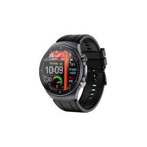 Likron ET488 Smartwatch | Ti4950 ECG Chip, True Blood Oxygen, AMOLED Display, Bluetooth Calls - Black Silicone