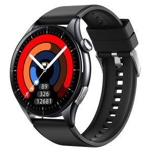 Likron ET458 Smartwatch ECG, Flashlight, Micro-Physical Exam, Emotion Detection, Health Tracker - Silicone Black