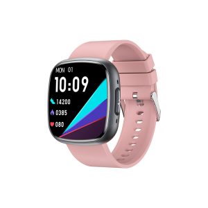 Likron ET593 Smartwatch ECG PPG Blood Oxygen Blood Sugar Uric Acid Body Fat Monitor Square Call Watch - pink