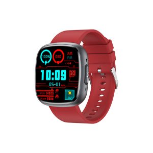 Likron ET593 Smartwatch ECG PPG Blood Oxygen Blood Sugar Uric Acid Body Fat Monitor Square Call Watch - red