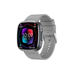 Likron ET593 Smartwatch ECG PPG Blood Oxygen Blood Sugar Uric Acid Body Fat Monitor Square Call Watch - grey