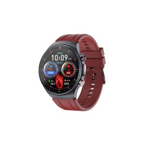 Likron ET488 Smartwatch | Ti4950 ECG Chip, True Blood Oxygen, AMOLED Display, Bluetooth Calls - Red Silicone