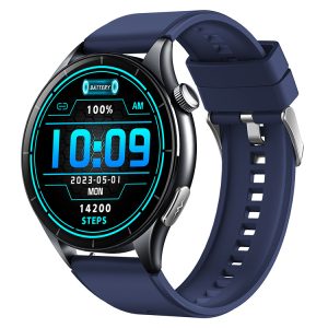 Likron ET458 Smartwatch ECG, Flashlight, Micro-Physical Exam, Emotion Detection, Health Tracker - Silicone Blue