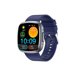 Likron ET593 Smartwatch ECG PPG Blood Oxygen Blood Sugar Uric Acid Body Fat Monitor Square Call Watch - blue