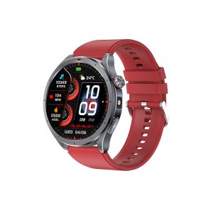 Likron ET472 Smart Watch ECG PPG Heart Rate Blood Oxygen Body Temp 1.53" HD 2.5D Dynamic UI Flashlight - red
