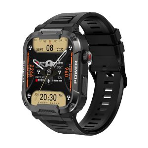 Likron MK66 Smartwatch: Outdoor Tri-proof, Bluetooth Calls & Music, Heart Rate, Blood Pressure, SpO2, GPS Fitness Tracker - black