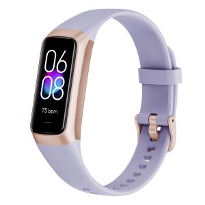 Likron C60 Smart Bracelet | 1.1" AMOLED | Body Temp, HR, BP, SpO2 Monitor | 25 Sports Modes | 3ATM Waterproof | PC+ABS/TPU | Magnetic Charge - purple