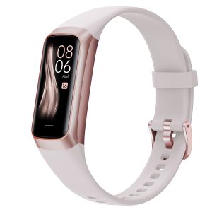 Likron C60 Smart Bracelet | 1.1" AMOLED | Body Temp, HR, BP, SpO2 Monitor | 25 Sports Modes | 3ATM Waterproof | PC+ABS/TPU | Magnetic Charge - White