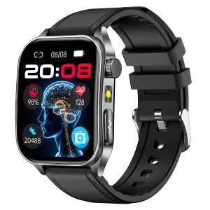 Likron E810 Smart Watch: ECG, Heart Rate, Blood Oxygen, Sleep Tracking, Red Light Wellness - Black belt