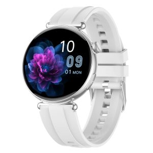 Likron Et491 Smartwatch: Bluetooth Call, ECG, Heart Rate, Sleep & Health Monitor, Female Exercise Watch - Silver Silicone