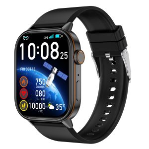 Likron QX17 Smartwatch: Bluetooth Call, GPS, 5-Fold Positioning, 178 Sports Modes, Waterproof, 2.01" TFT Screen, 420mAh Battery - black