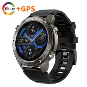 Likron DM58/DM56 Outdoor Smart Watch | 1.43" AMOLED Display | Built-in GPS | 3ATM Waterproof | Sports Fitness Tracker - DM56 black