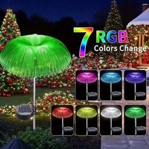 Solar-Powered LED Jellyfish Pathway Lights - 7 Color Changing Outdoor Garden Decor - 1Layer