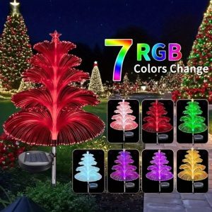 Solar-Powered LED Jellyfish Pathway Lights - 7 Color Changing Outdoor Garden Decor - 5Layer
