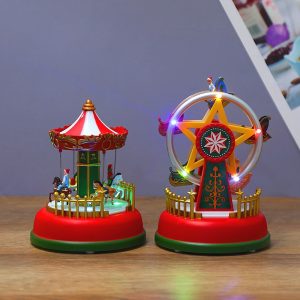LED Glowing Christmas Decoration - Carousel or Ferris Wheel (Battery Operated)
