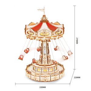 DIY 3D Wooden Puzzle Music Box - Magic Amusement Park (Parachute Tower) - EA02