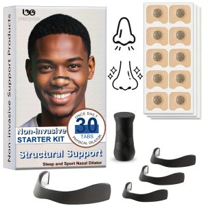 Non-Invasive Nasal Dilator and Strip Starter Kit for Structural Support and Airflow - 1 box(30 square)
