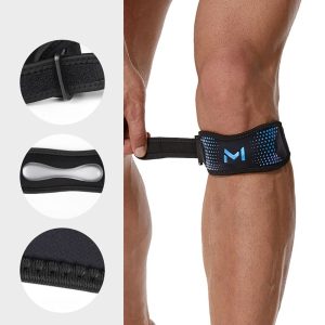Adjustable Patella Knee Strap Support Band for Running, Soccer, Basketball, and Jumpers - Blue