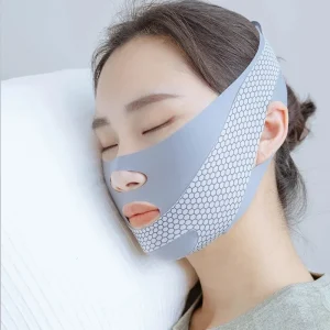 Adjustable V-Line Chin Strap for Facial Support and Relaxation - Gray
