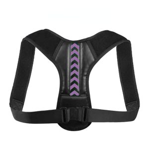 Adjustable Upper Back and Shoulder Support Brace for Posture Comfort - Black purple