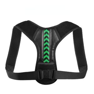 Adjustable Upper Back and Shoulder Support Brace for Posture Comfort - Black green