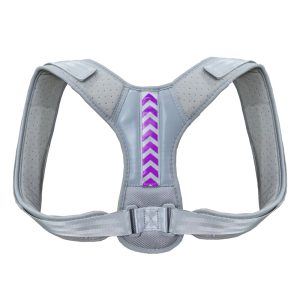 Adjustable Upper Back and Shoulder Support Brace for Posture Comfort - Grey purple